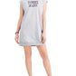Tommy Jeans Women's Cap Sleeve Logo Dress Gray Size X-Large