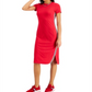 Tommy Jeans Women's Striped Long T-Shirt Dress Red Size X-Small
