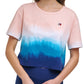 Tommy Hilfiger Women's Stretch Scoop Neck Active Wear T-Shirt Blue Size Medium