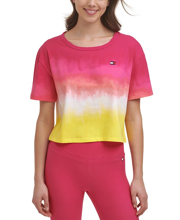 Tommy Hilfiger Women's Cutout Back Ombre T-Shirt Pink Size XX-Large