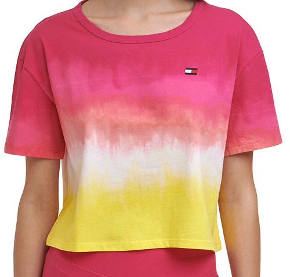 Tommy Hilfiger Women's Cutout Back Ombre T-Shirt Pink Size XX-Large