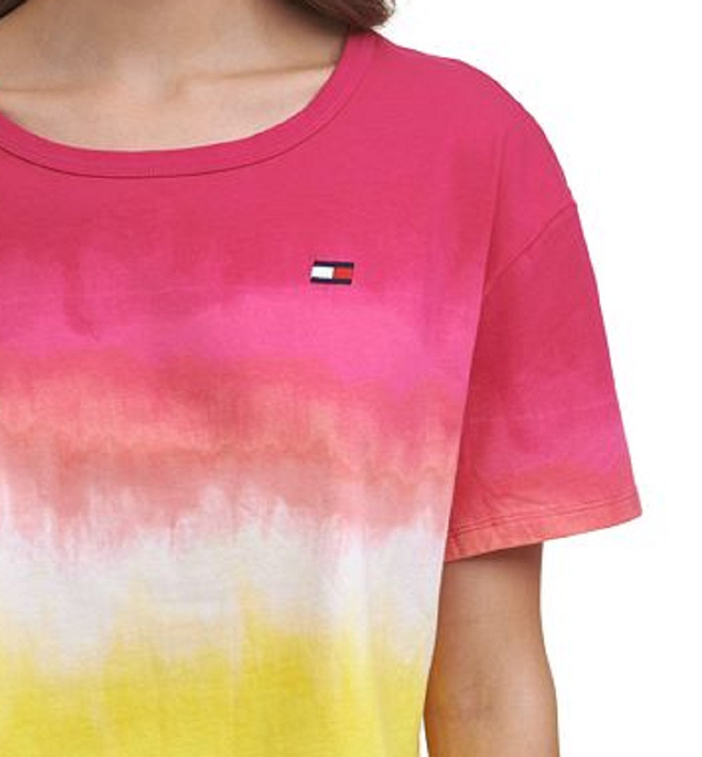 Tommy Hilfiger Women's Cutout Back Ombre T-Shirt Pink Size XX-Large