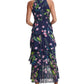 Tommy Hilfiger Women's Chiffon Tiered Halter Maxi Dress Blue Size 6