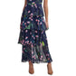 Tommy Hilfiger Women's Chiffon Tiered Halter Maxi Dress Blue Size 6