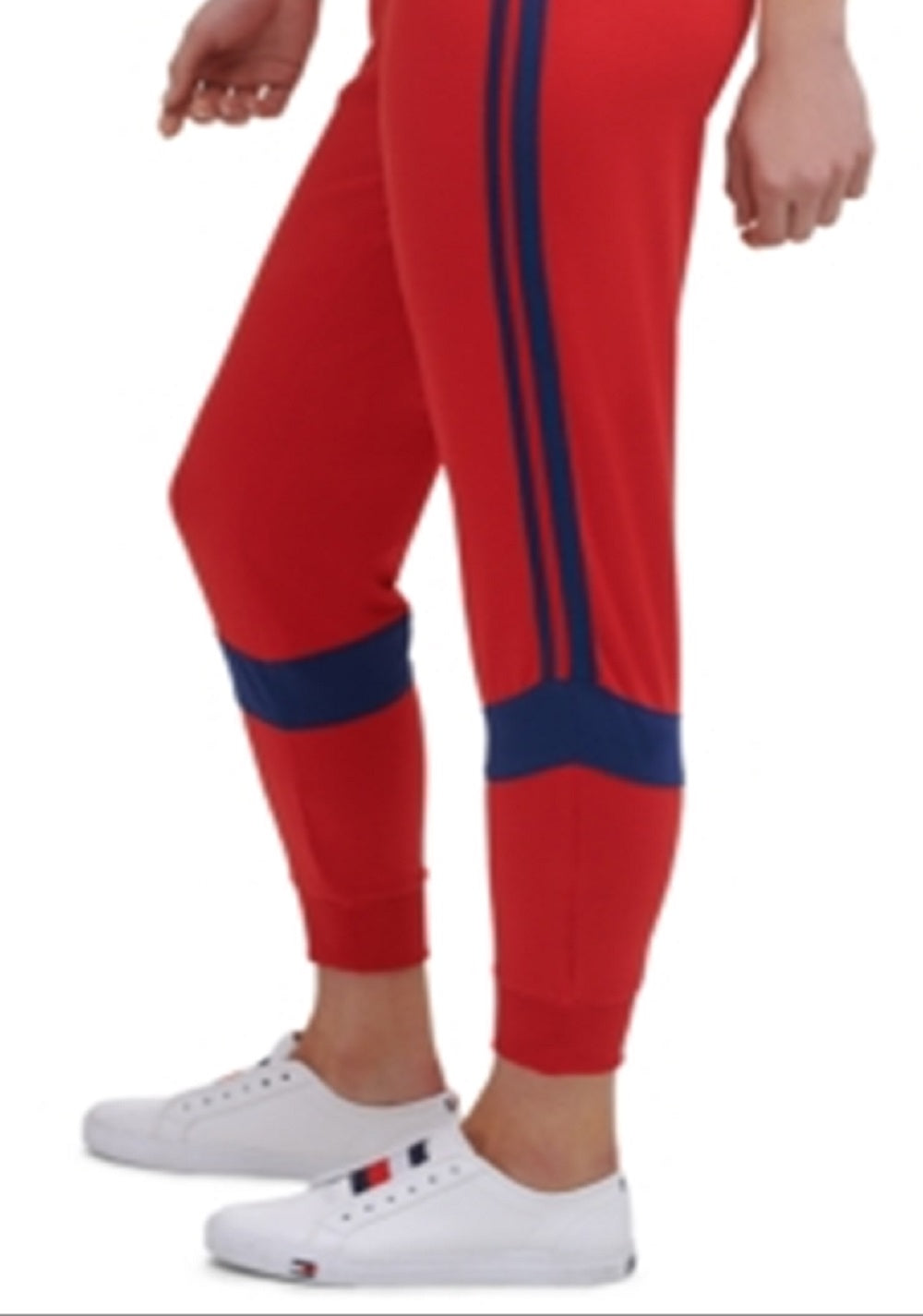 Tommy Hilfiger Women's Sport Colorblocked Logo Jogger Pants Red Size  L