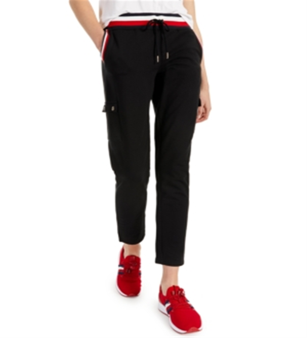 Tommy Hilfiger Women's Knit Cargo Pants Black Size XX-Large