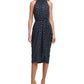 Tommy Hilfiger Women's Glitter Dot Mock Neck Dress Blue Size 4