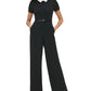 Tommy Hilfiger Women's Collared Belted Jumpsuit Black Size 2
