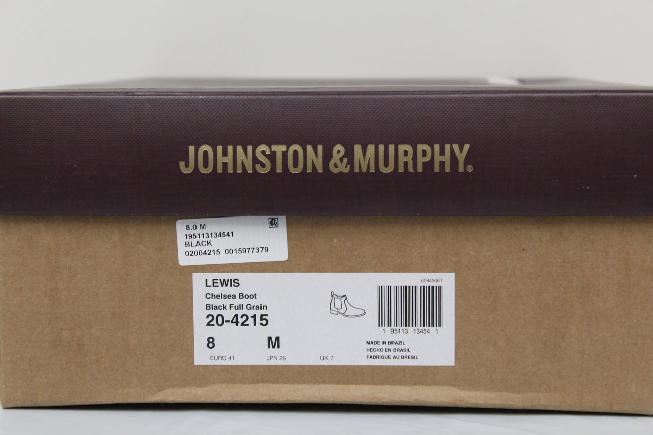 Johnston & Murphy Men's Lewis Chelsea Boot Black Size 8 M