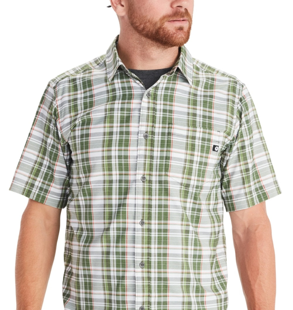 Marmot Men's Sugar Pine Short Sleeve Shirt Green Size Medium