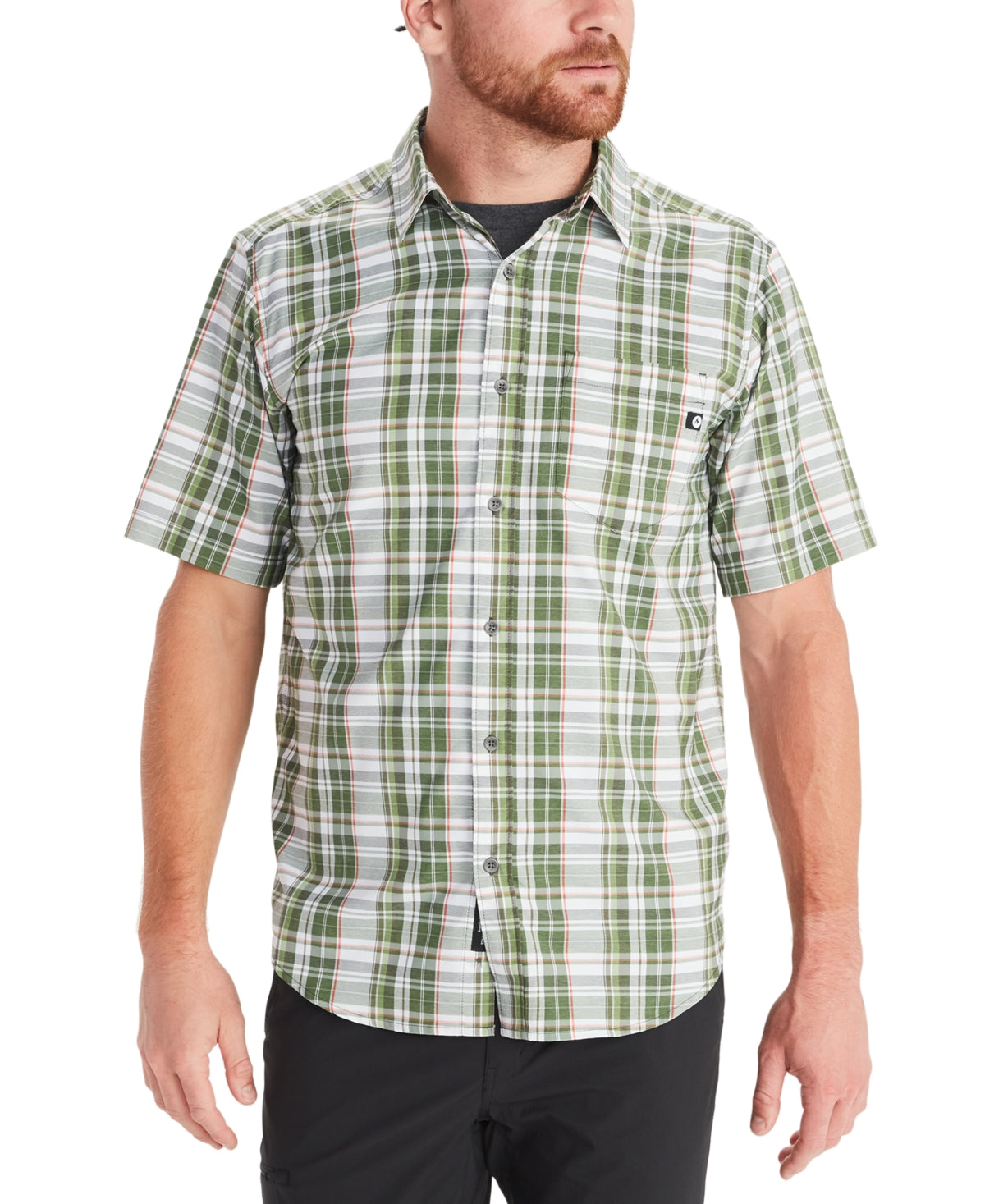 Marmot Men's Sugar Pine Short Sleeve Shirt Green Size Medium