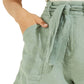 GUESS Women's Brynn Belted Linen Cargo Shorts Green Size Large