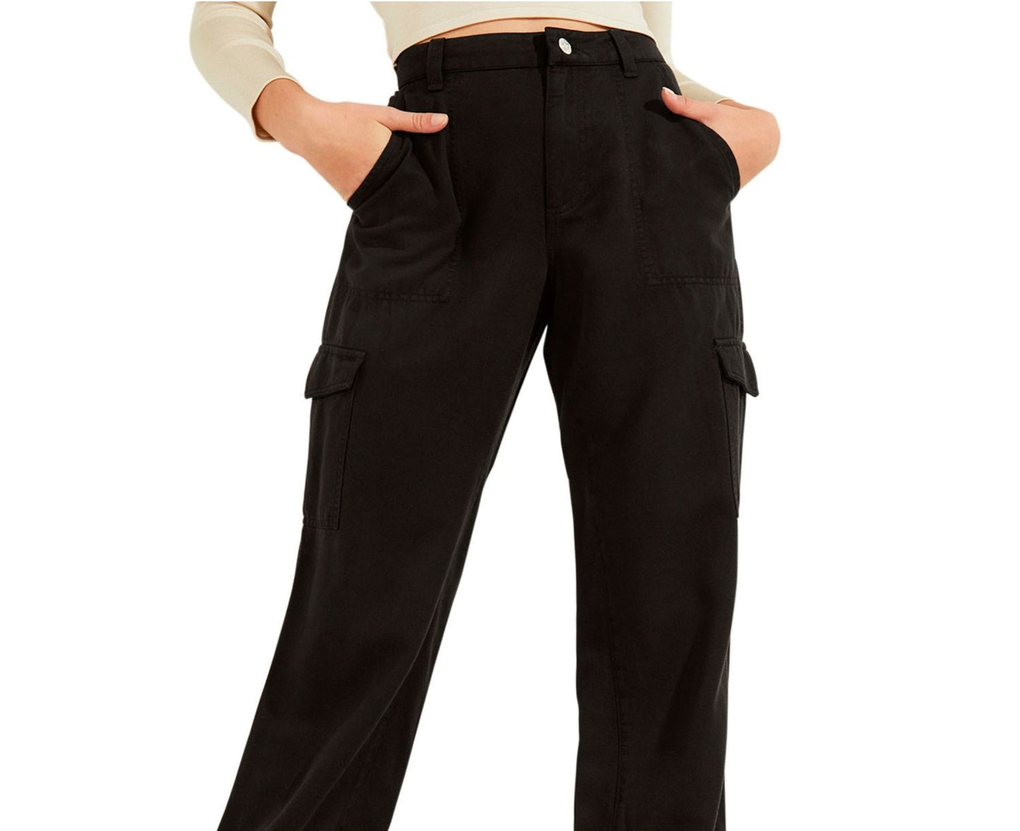 GUESS Women's Bowie Cargo Pants Black Size 28