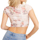 GUESS Women's Amina Linen Short Cropped Pink Size Small