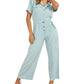 GUESS Women's Kinsley Crop Cargo Jumpsuit Blue Size Large