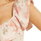 GUESS Women's Veronika Double Ruffled Printed Top Pink Size Medium