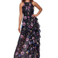 Betsy & Adam Women's Metallic Pleated Ruffled Dress Black Size 6