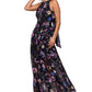 Betsy & Adam Women's Metallic Pleated Ruffled Dress Black Size 6