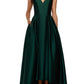 Betsy & Adam Women's Satin High Low Ball Gown Green Size 4