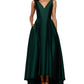Betsy & Adam Women's Satin High Low Ball Gown Green Size 14