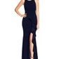 Betsy & Adam Women's Scuba Crepe Ruffle Gown Black Size 14