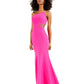 Betsy & Adam Women's Cutout One Shoulder Crepe Gown Pink Size 8