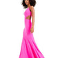 Betsy & Adam Women's Cutout One Shoulder Crepe Gown Pink Size 8