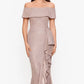 Betsy & Adam Women's Off The Shoulder Shimmer Gown Pink Size 10