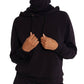 Betsy & Adam Women's Solid Built in Mask Hoodie Black Size Medium
