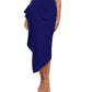 Betsy & Adam Women's Off The Shoulder Ruffle Dress Blue Size 12