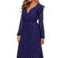 Betsy & Adam Women's Clip Dot Midi Dress Purple Size 6