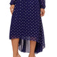 Betsy & Adam Women's Clip Dot Midi Dress Blue Size 8