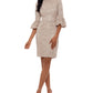 Betsy & Adam Women's Sequin Flare Sleeve Sheath Dress Gold Size 12