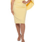 Betsy & Adam Women's Ruched Cape Dress Yellow Size 18W