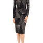 Betsy & Adam Women's Printed Sheath Dress Black Size 8Petite