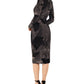 Betsy & Adam Women's Printed Sheath Dress Black Size 8Petite
