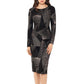 Betsy & Adam Women's Printed Sheath Dress Black Size 12Petite