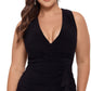 Betsy & Adam Women's V Neck Gown Black Size 16