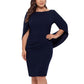 Betsy & Adam Women's Drape Back Bodycon Dress Blue Size Petite Small