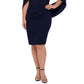 Betsy & Adam Women's Drape Back Bodycon Dress Blue Size Petite Small