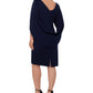 Betsy & Adam Women's Drape Back Bodycon Dress Blue Size 20W