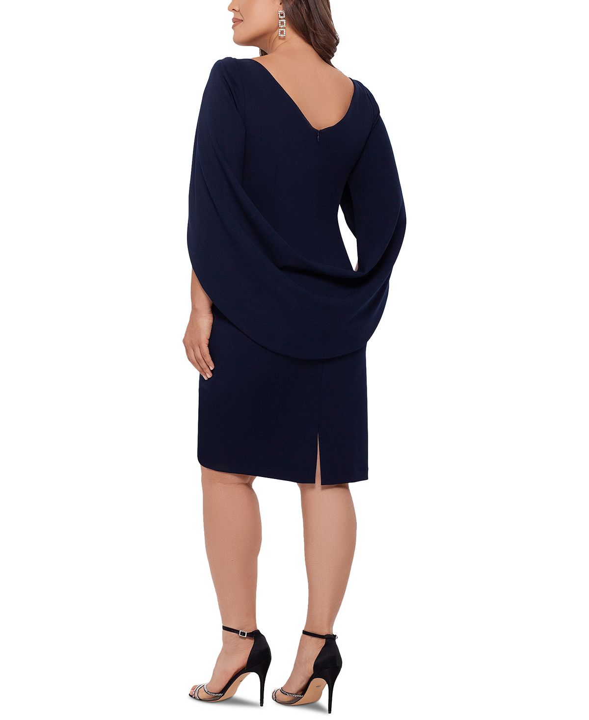 Betsy & Adam Women's Drape Back Bodycon Dress Blue Size 20W