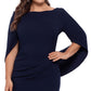 Betsy & Adam Women's Drape Back Bodycon Dress Blue Size 20W