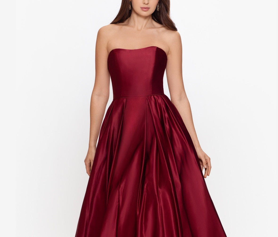 Betsy & Adam Women's Strapless High Low Gown Purple Size 8Petite