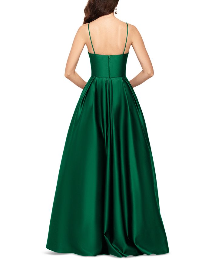 Betsy & Adam Women's Satin Ballgown Green Size 4