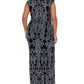 Betsy & Adam Women's Glitter Cap Sleeve Gown Black Size 18W