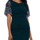 Betsy & Adam Women's Mesh Sleeve Sheath Dress Green Size 8