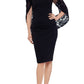 Betsy & Adam Women's Lace Detail Cape Back Sheath Dress Black Size 10