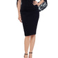 Betsy & Adam Women's Lace Detail Cape Back Sheath Dress Black Size 10