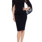 बेट्सी एंड एडम महिलाओं की लेस डिटेल केप बैक शीथ ड्रेस ब्लैक साइज़ 12